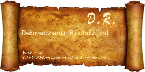 Debreczeny Richárd névjegykártya