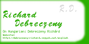 richard debreczeny business card